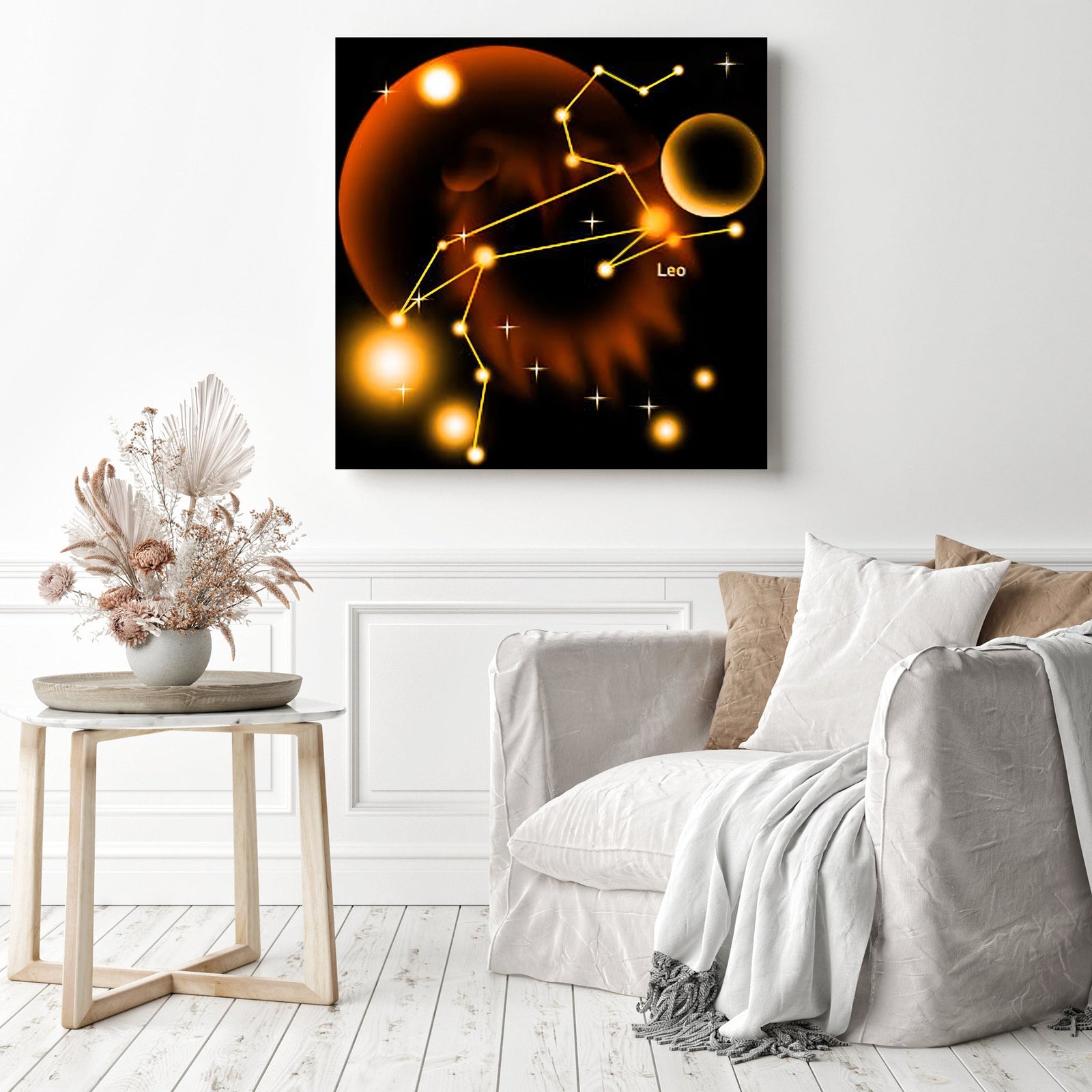 Leo Star Sign | Diamond Painting Displayed as Home Decor