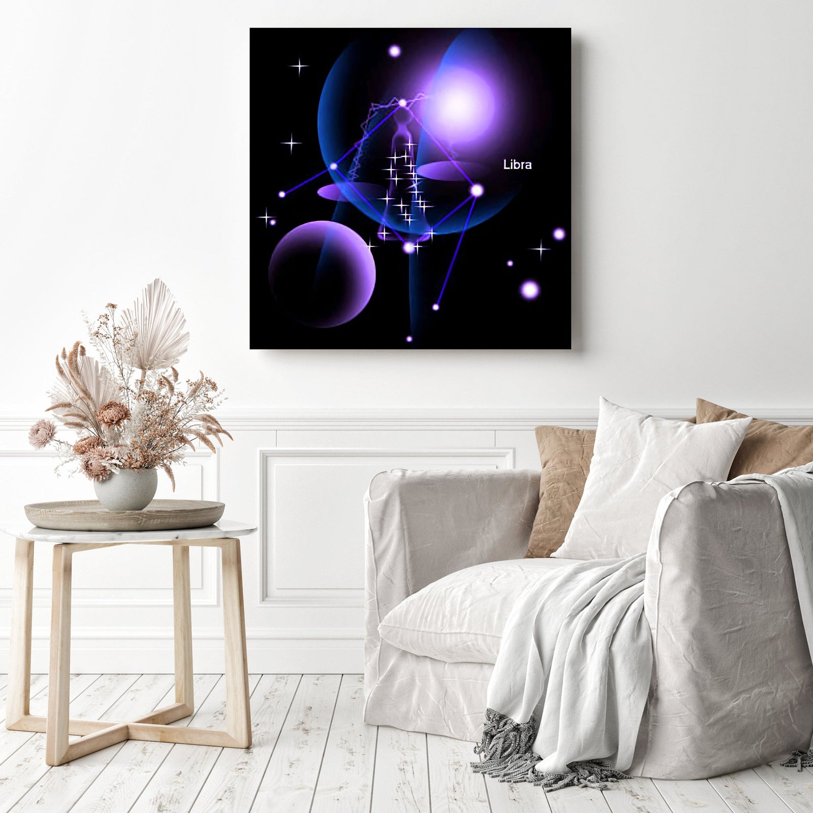 Libra Star Sign | Diamond Painting Displayed as Home Decor