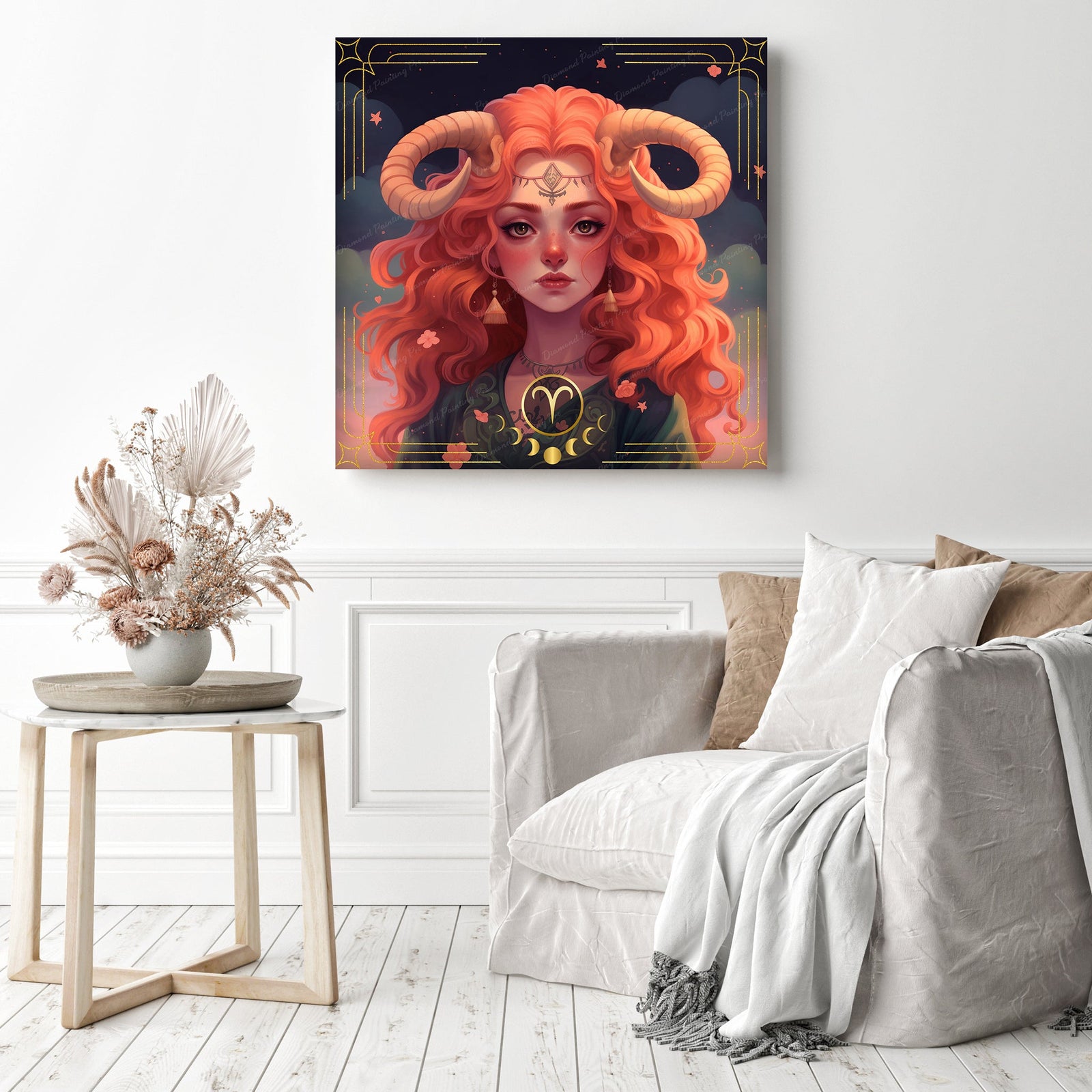 Aries | Diamond Painting Displayed as Home Decor