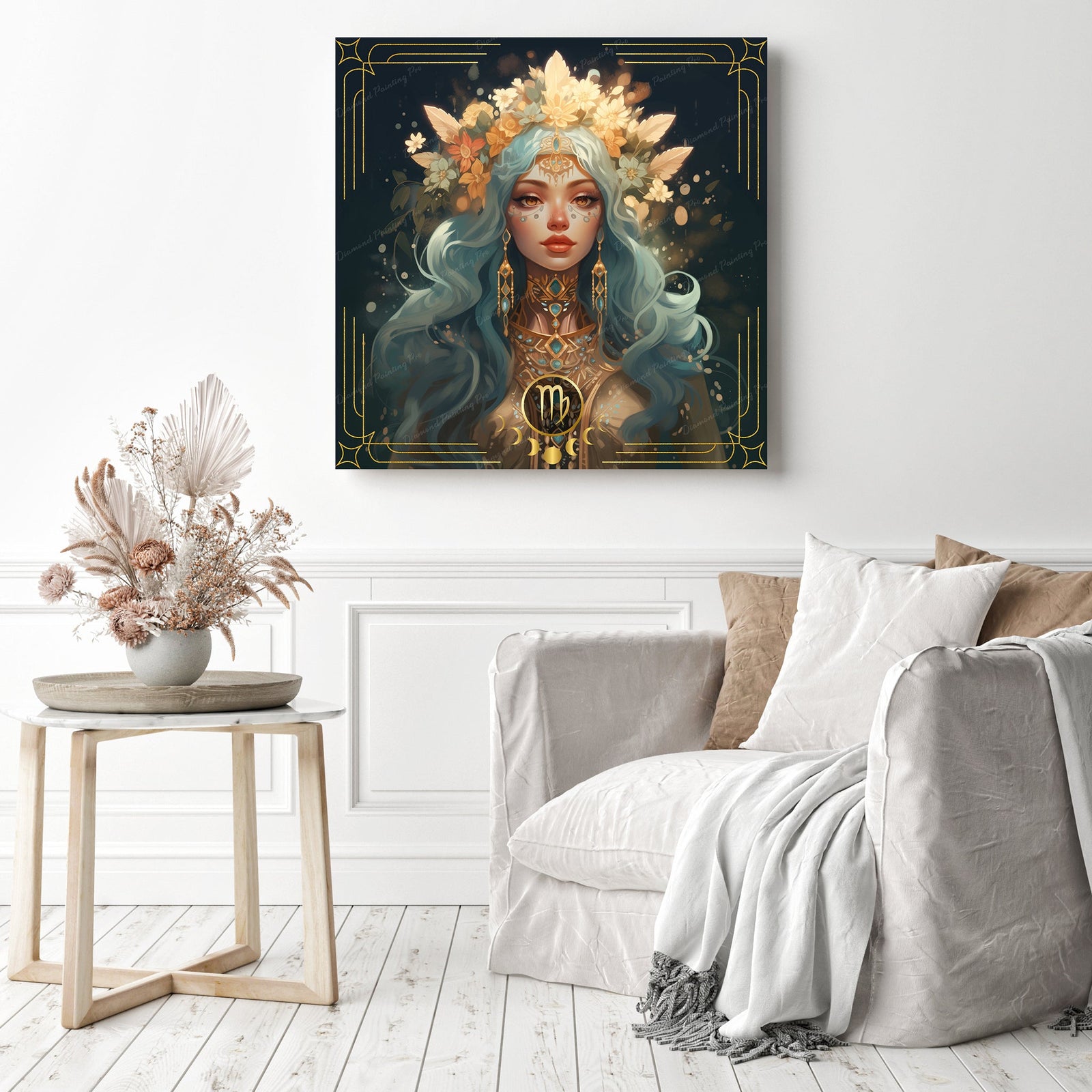 Virgo | Diamond Painting Displayed as Home Decor