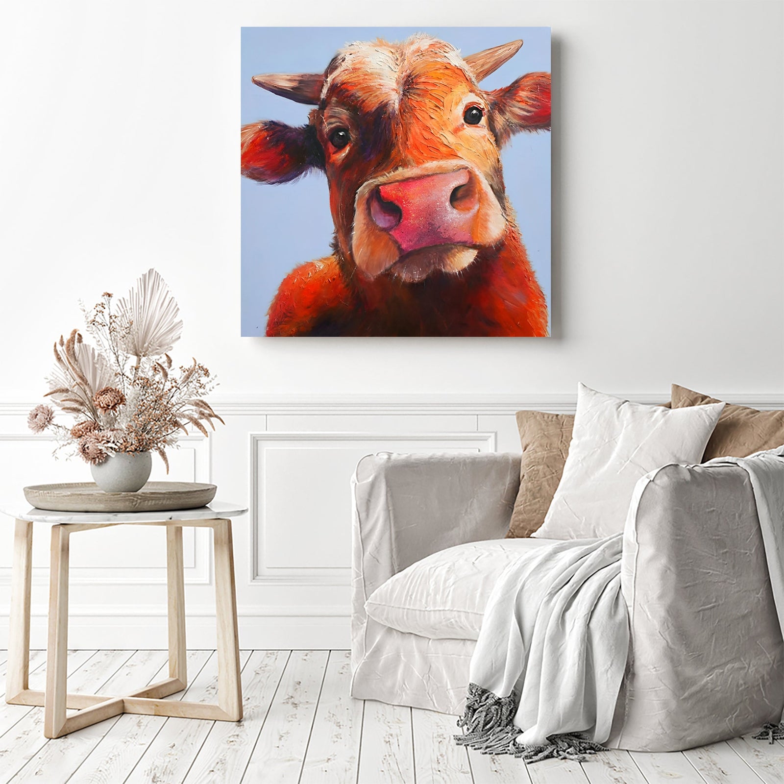 Animal Cow | Diamond Painting Displayed as Home Decor