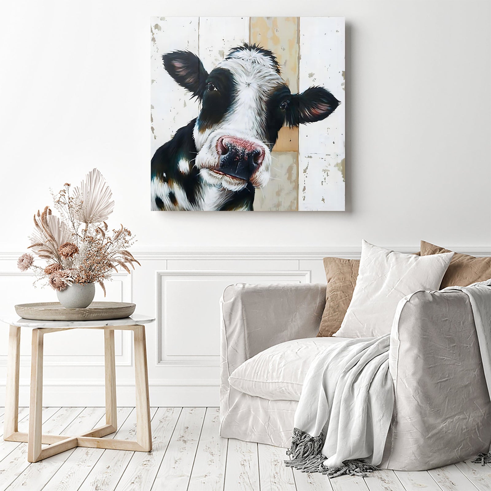 Dairy Cow | Diamond Painting Displayed as Home Decor