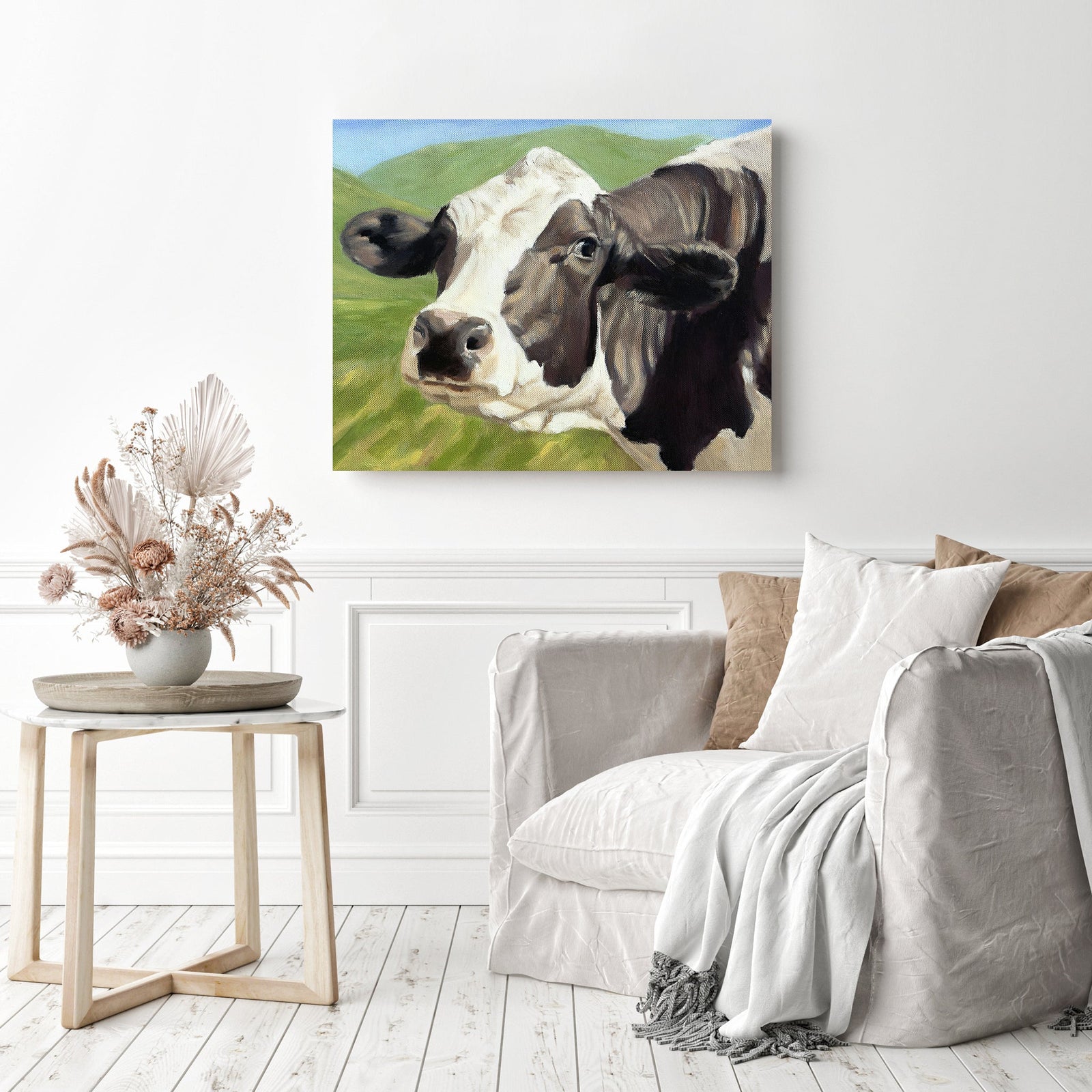 Cow Close-up | Diamond Painting Displayed as Home Decor