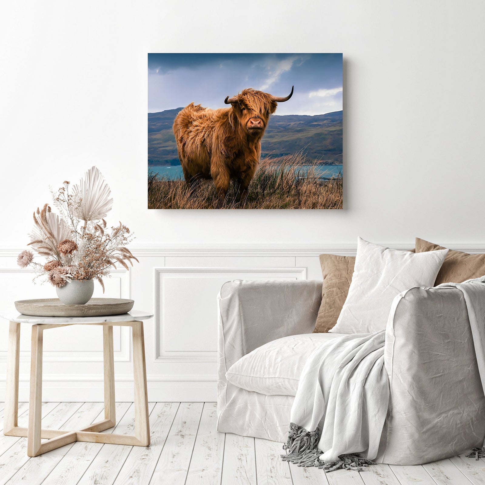 Highland Bull | Diamond Painting Displayed as Home Decor