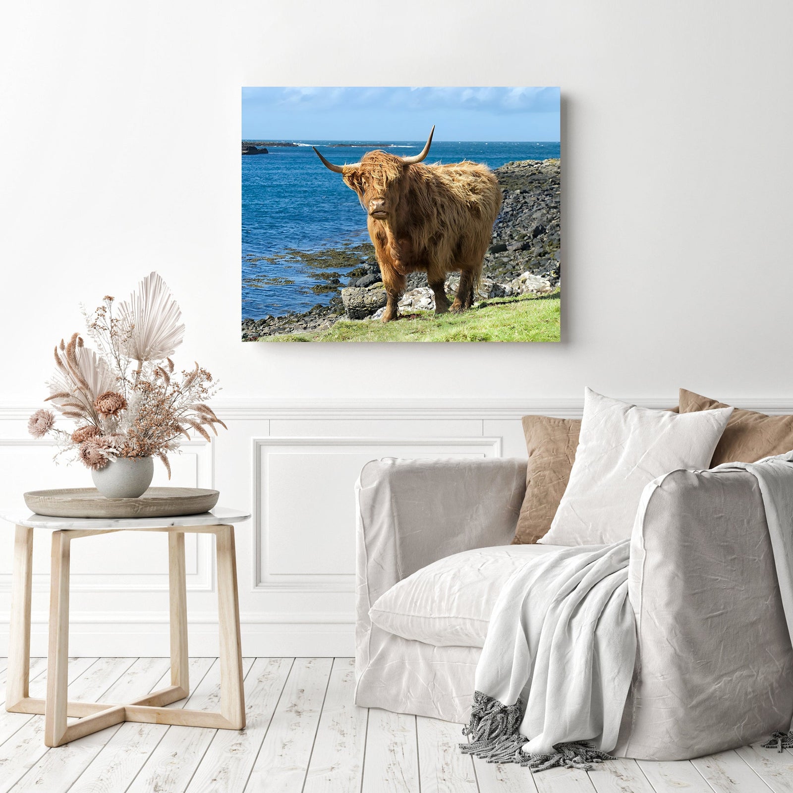 Scottish Highland Cattle | Diamond Painting Displayed as Home Decor