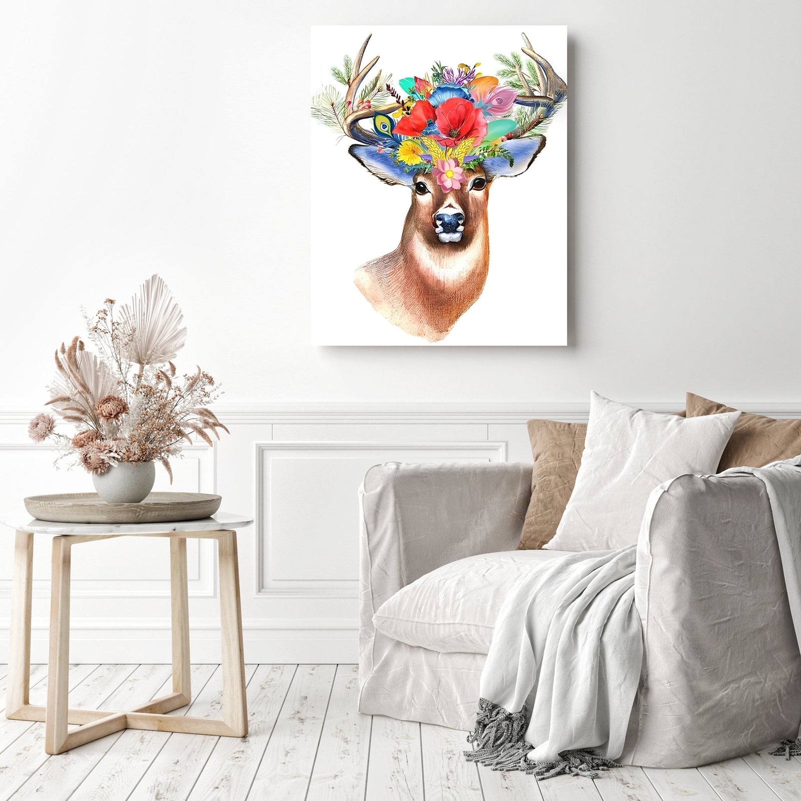 Bohemian Deer | Diamond Painting Displayed as Home Decor