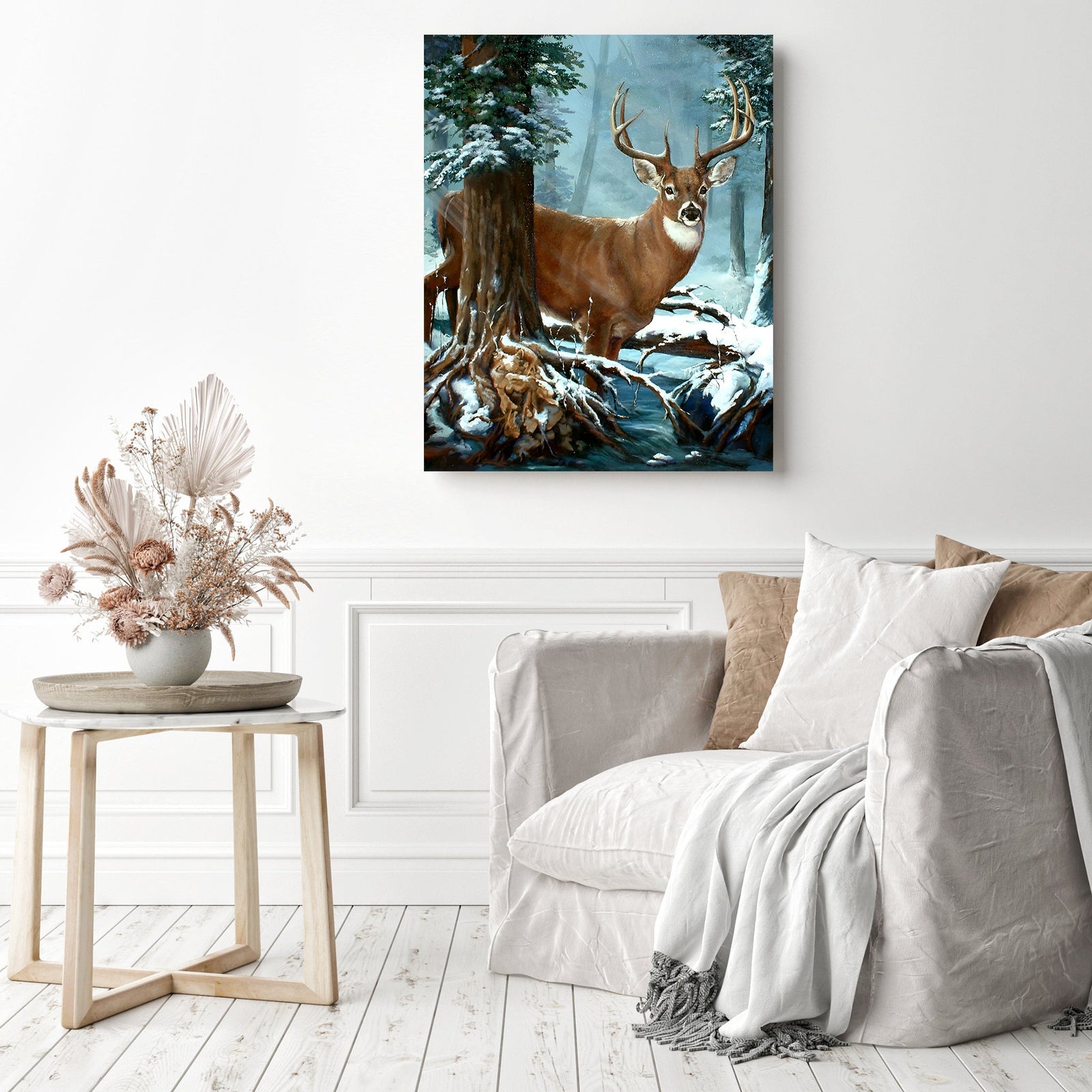 Forest Deer | Diamond Painting Displayed as Home Decor