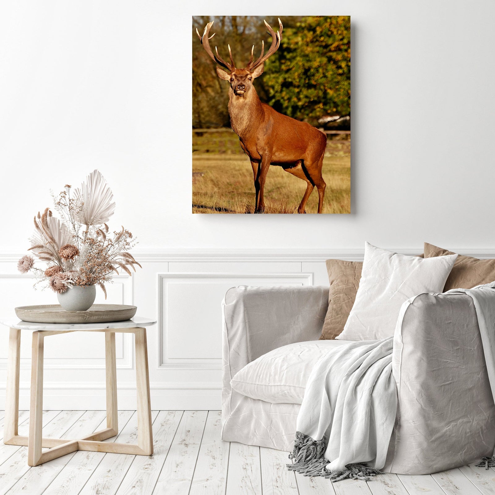 Red Deer | Diamond Painting Displayed as Home Decor