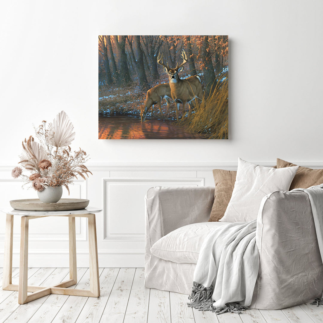 Woodland Waterhole Deer | Diamond Painting