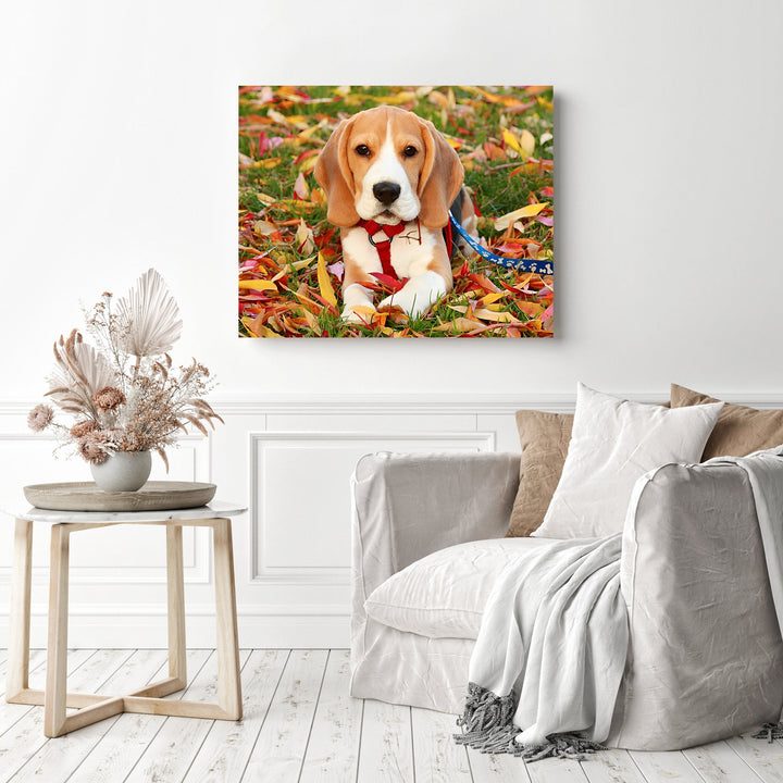 Beagle & Falling Leaves | Diamond Painting