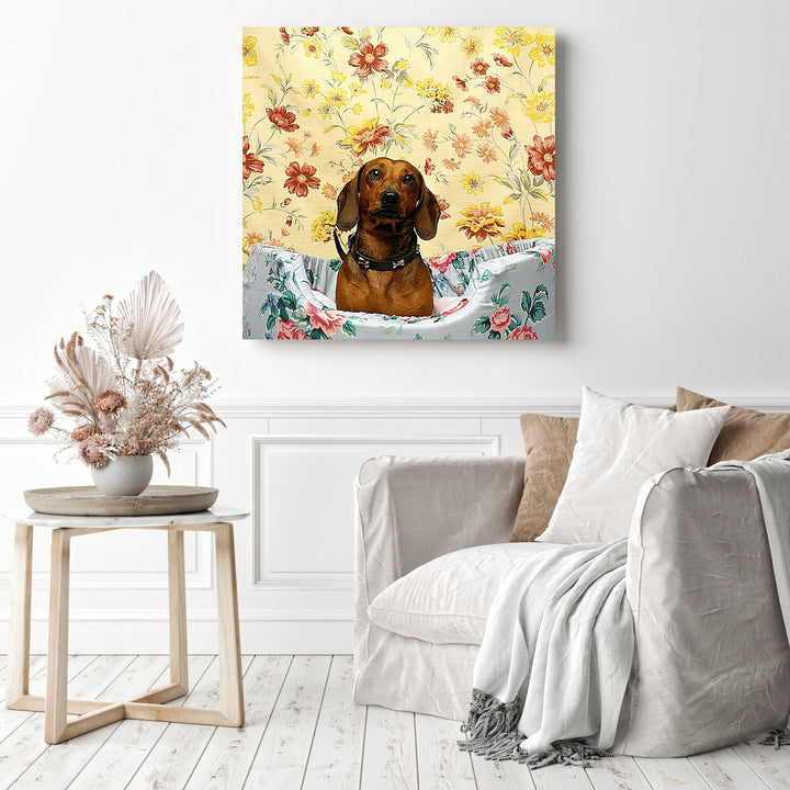 Dachshund Dog Floral | Diamond Painting