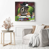 Dog Poker | Diamond Painting Displayed as Home Decor