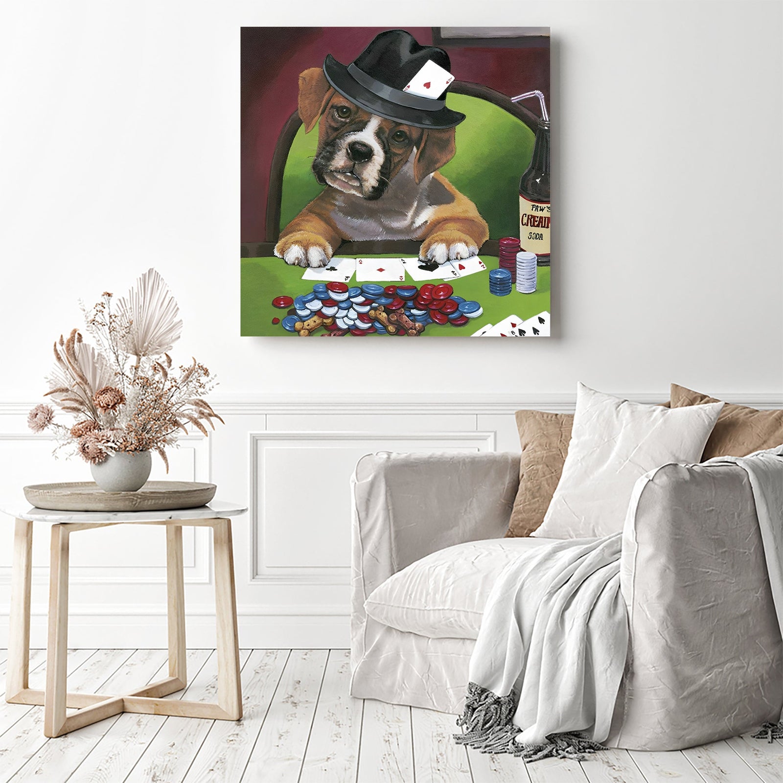 Dog Poker | Diamond Painting Displayed as Home Decor