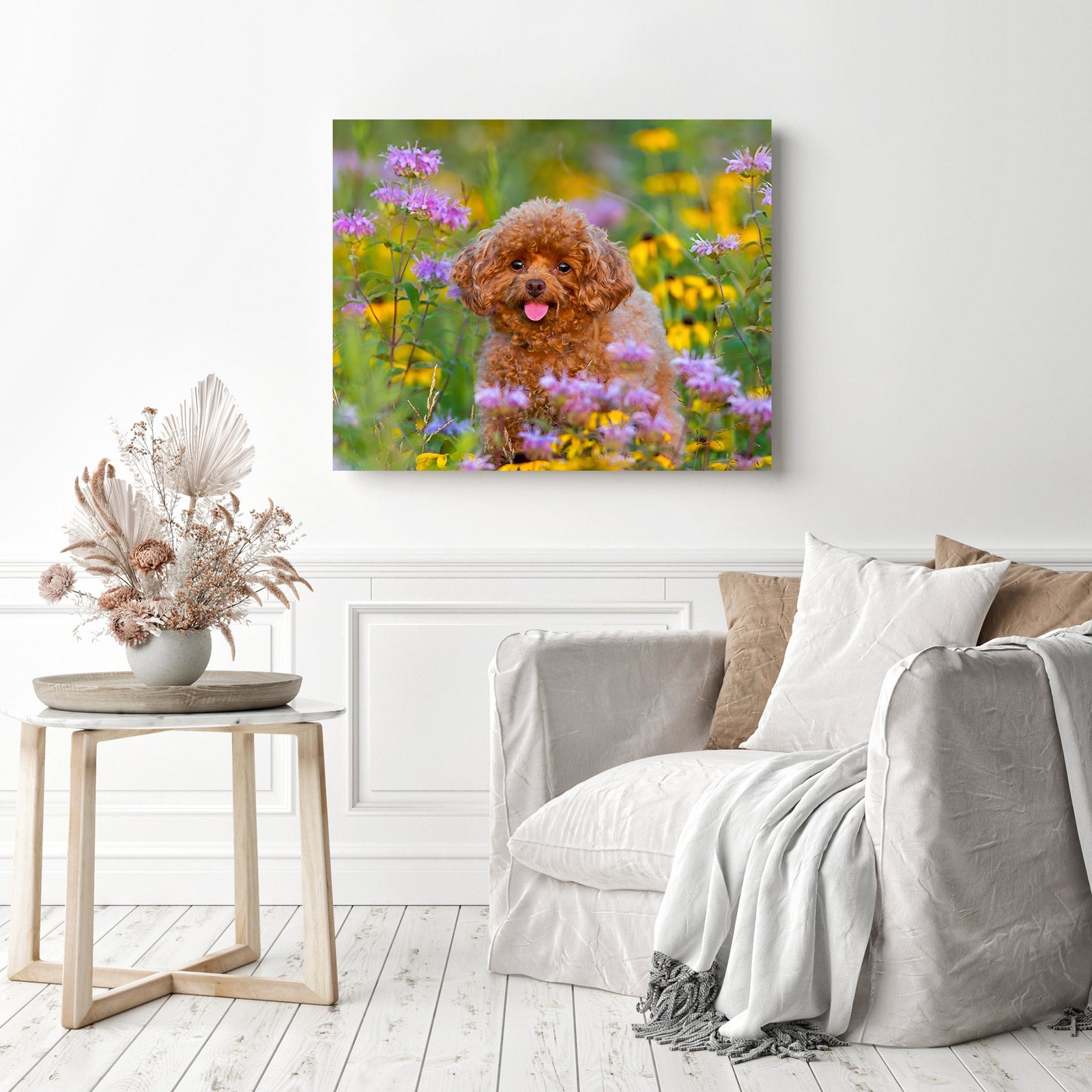 Poodle Puppy | Diamond Painting Displayed as Home Decor