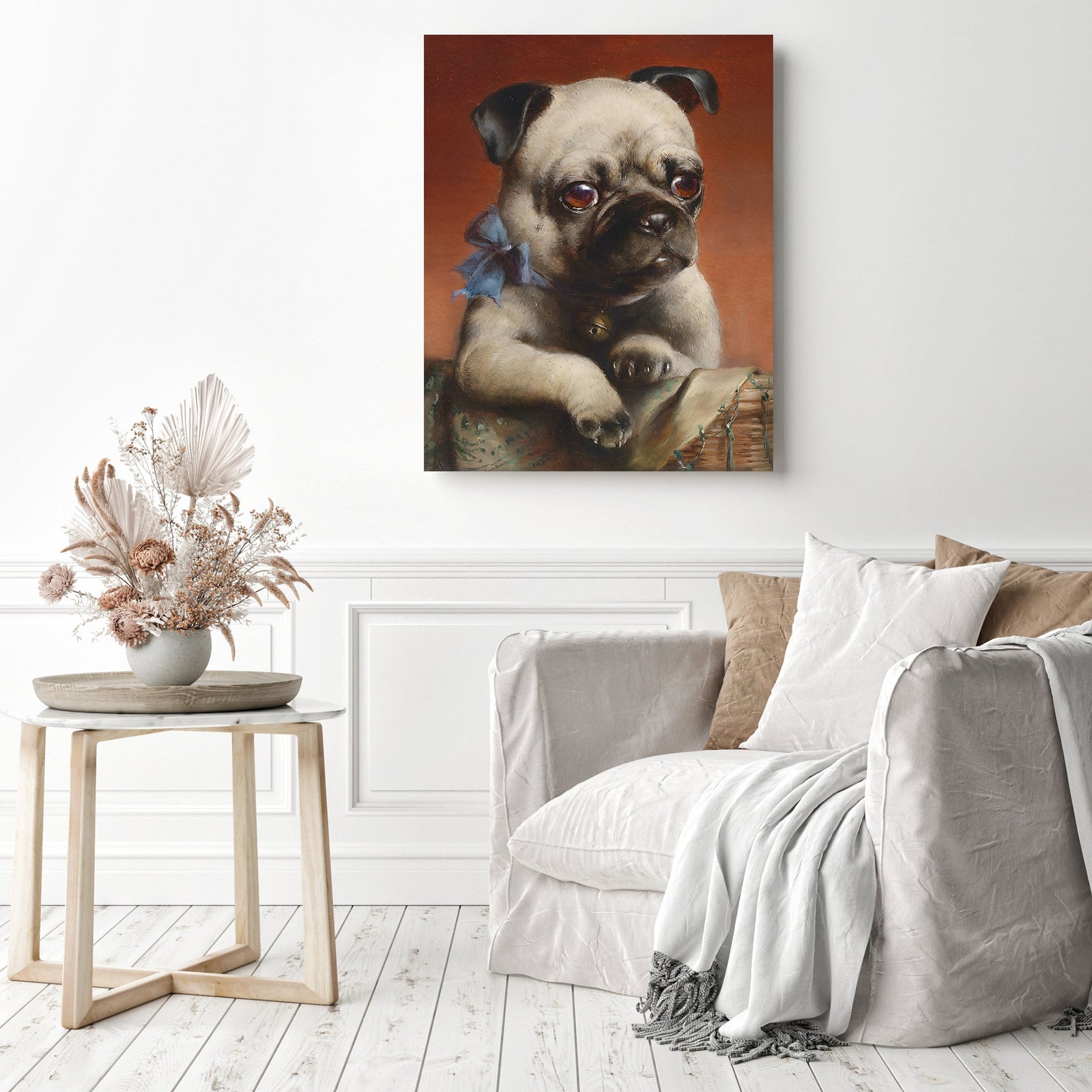 Pug Dog | Diamond Painting Displayed as Home Decor