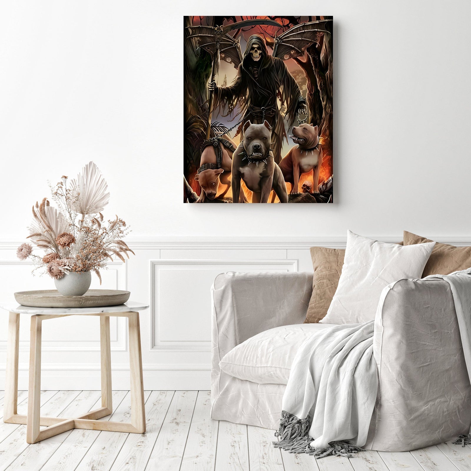 Pits of Hell | Diamond Painting Displayed as Home Decor