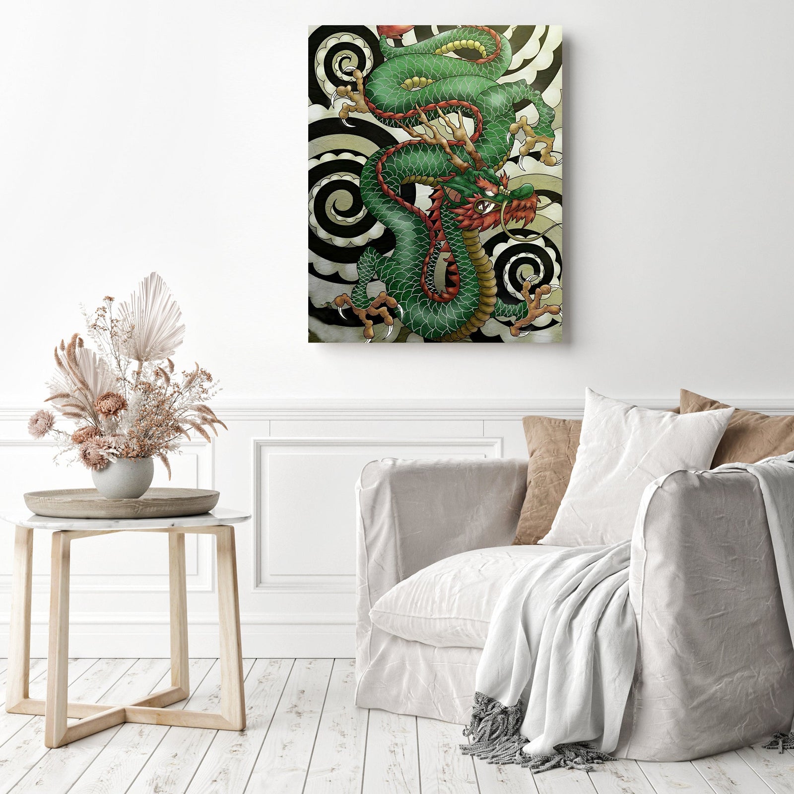 Chinese Snake Dragon | Diamond Painting Displayed as Home Decor