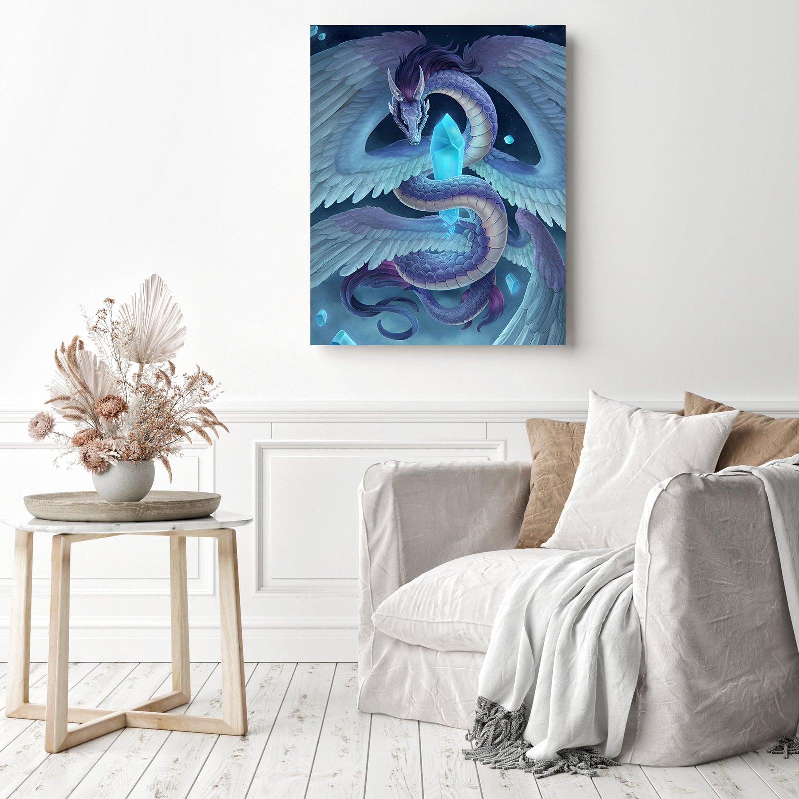 Cute Amphiptere Dragon | Diamond Painting Displayed as Home Decor