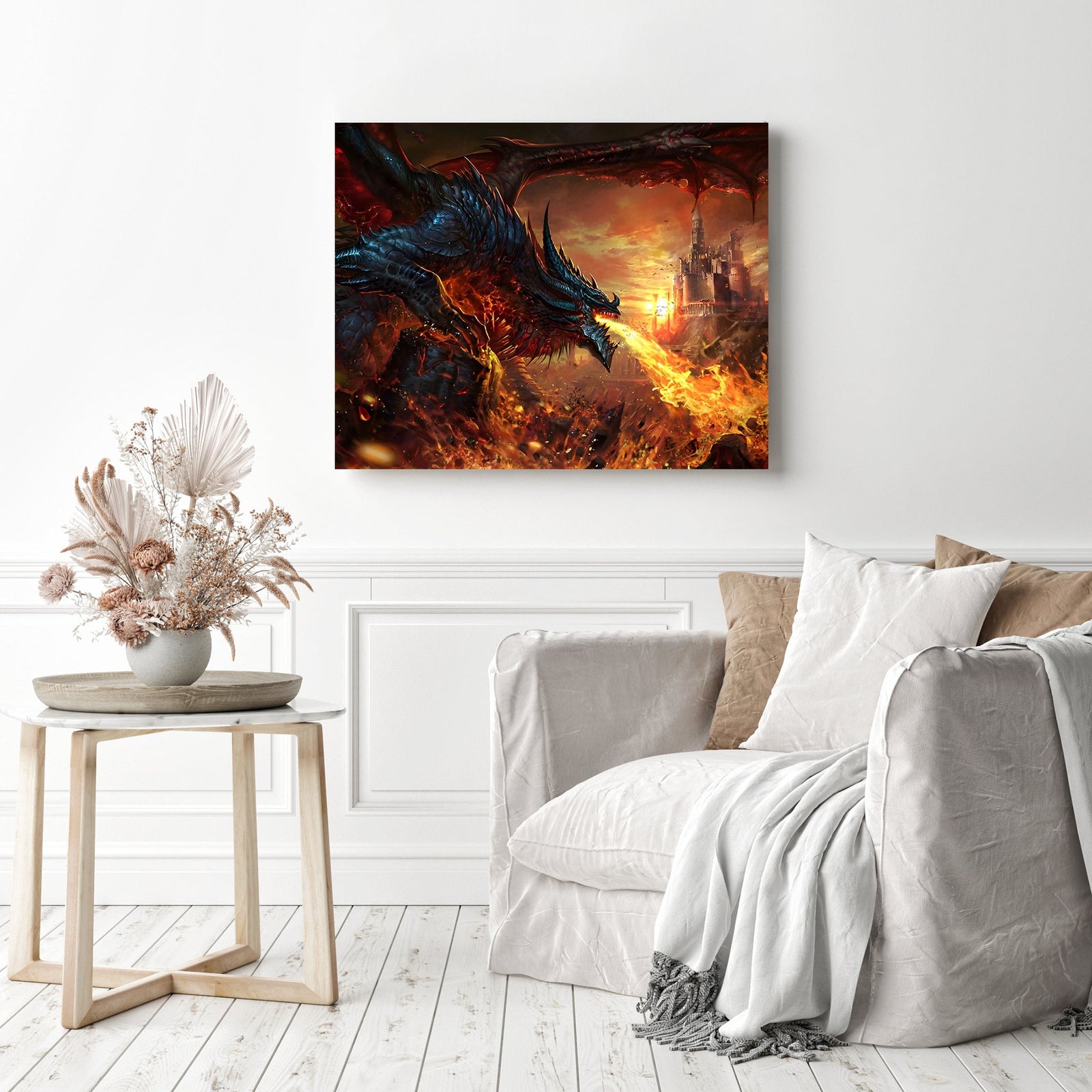 Epic Dragon | Diamond Painting Displayed as Home Decor