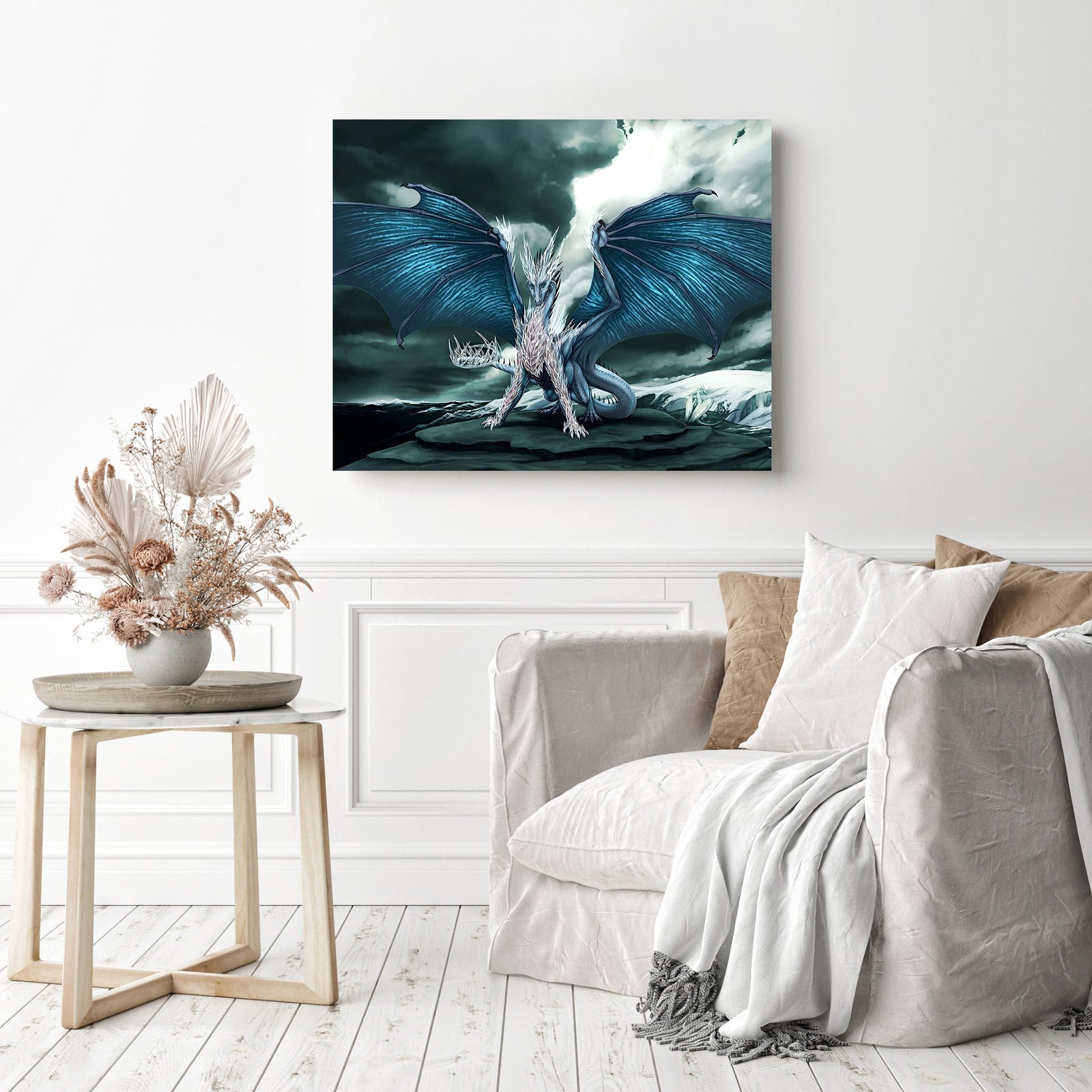 Large Dragon | Diamond Painting Displayed as Home Decor