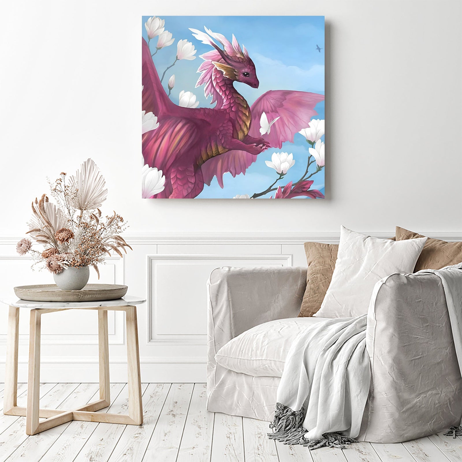 Lovely dragon | Diamond Painting Displayed as Home Decor