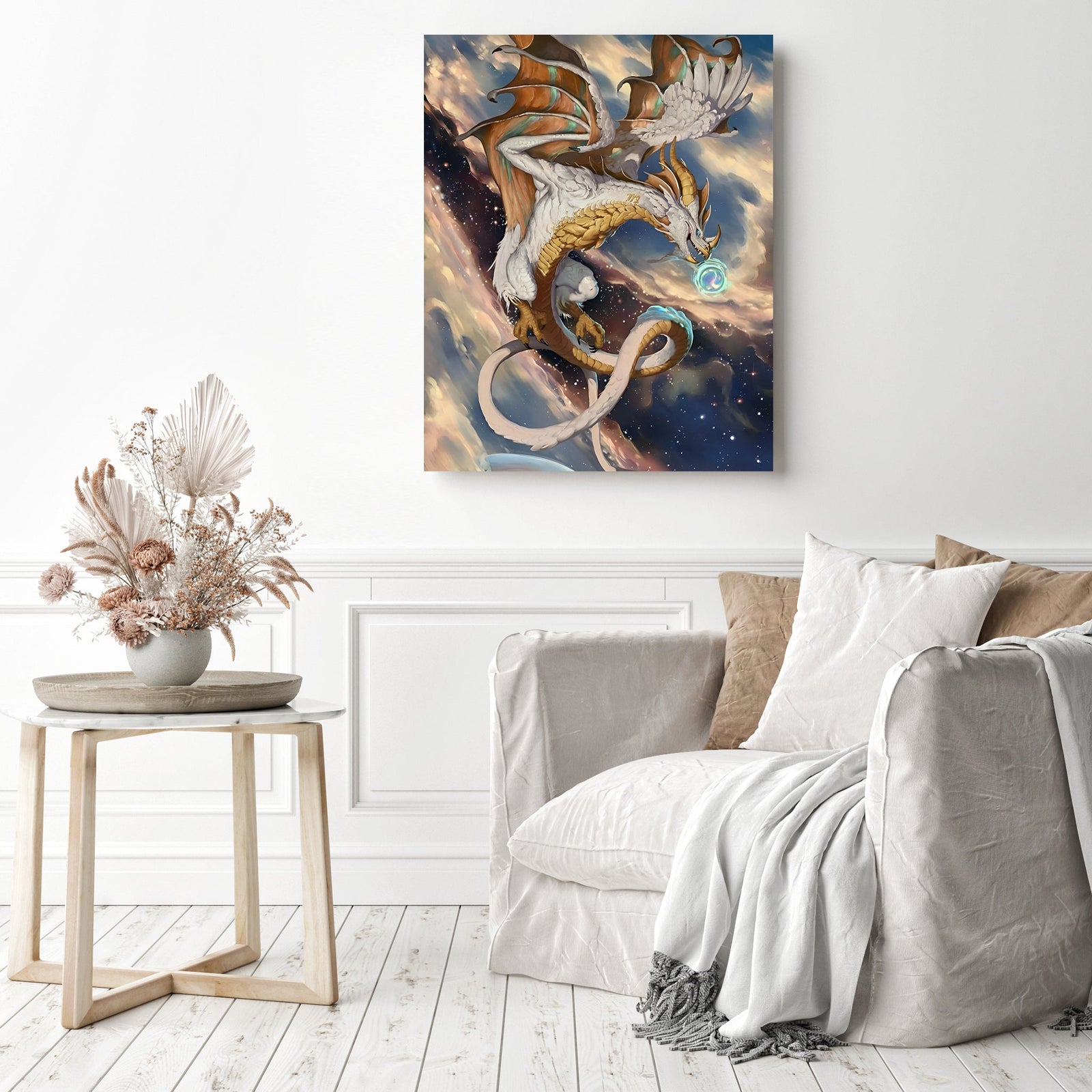 Universe Dragon | Diamond Painting Displayed as Home Decor