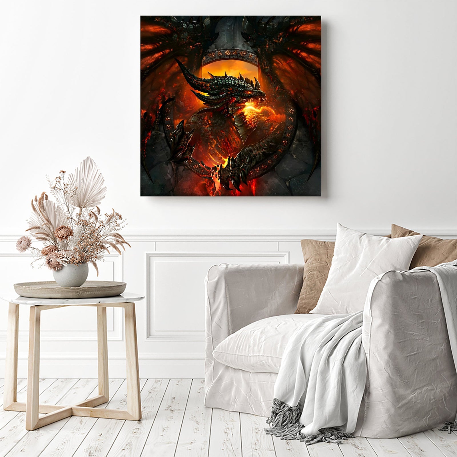 World of Warcraft Dragon | Diamond Painting Displayed as Home Decor