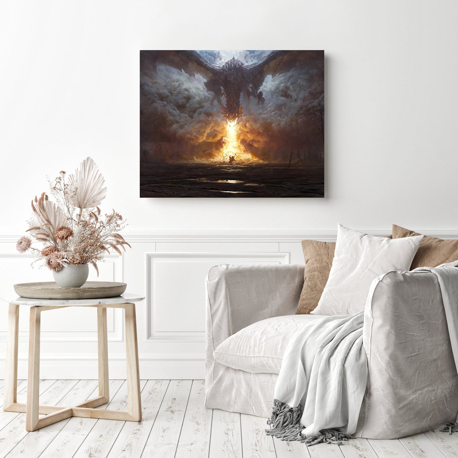 Fire Breather | Diamond Painting Displayed as Home Decor