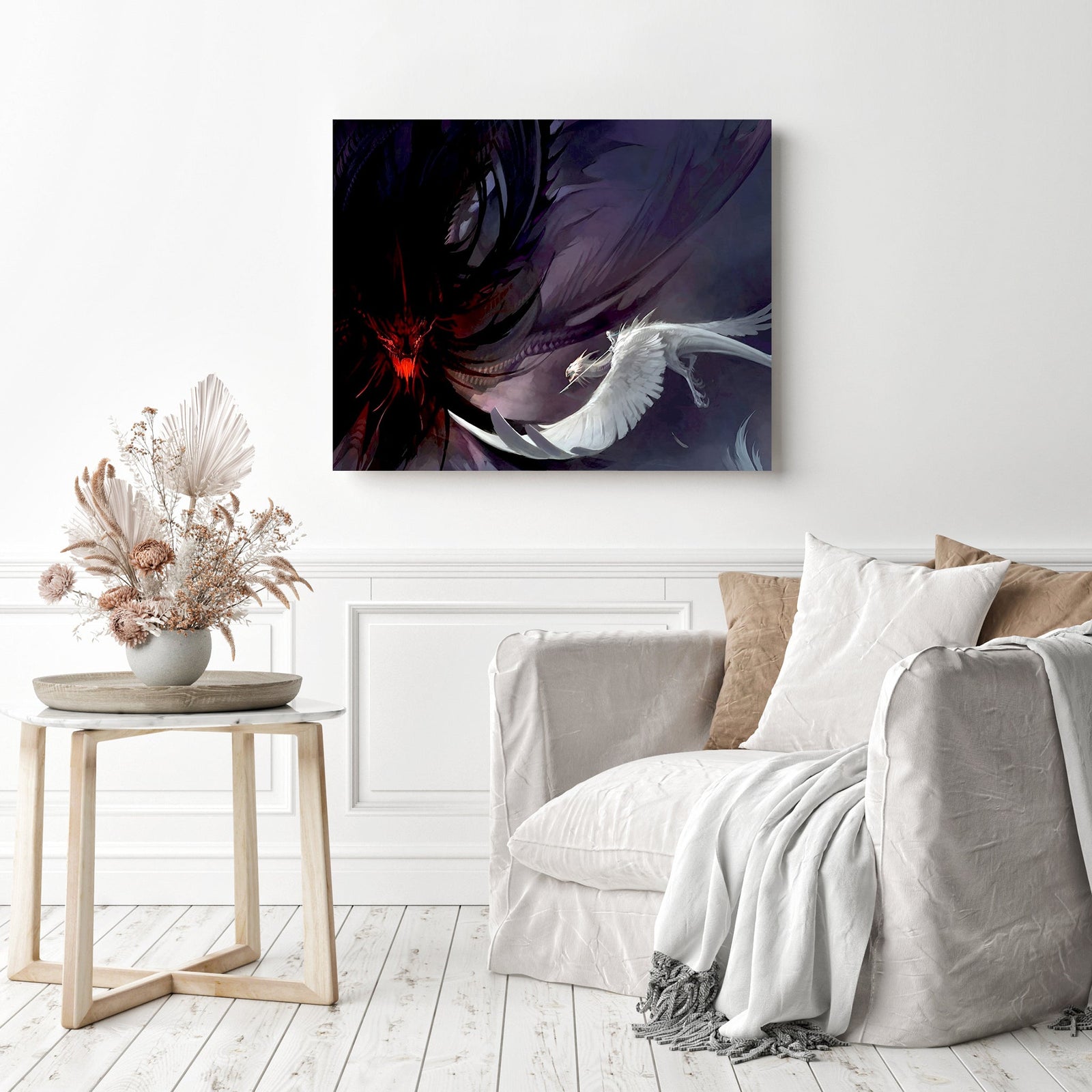 Against the Darkness | Diamond Painting Displayed as Home Decor