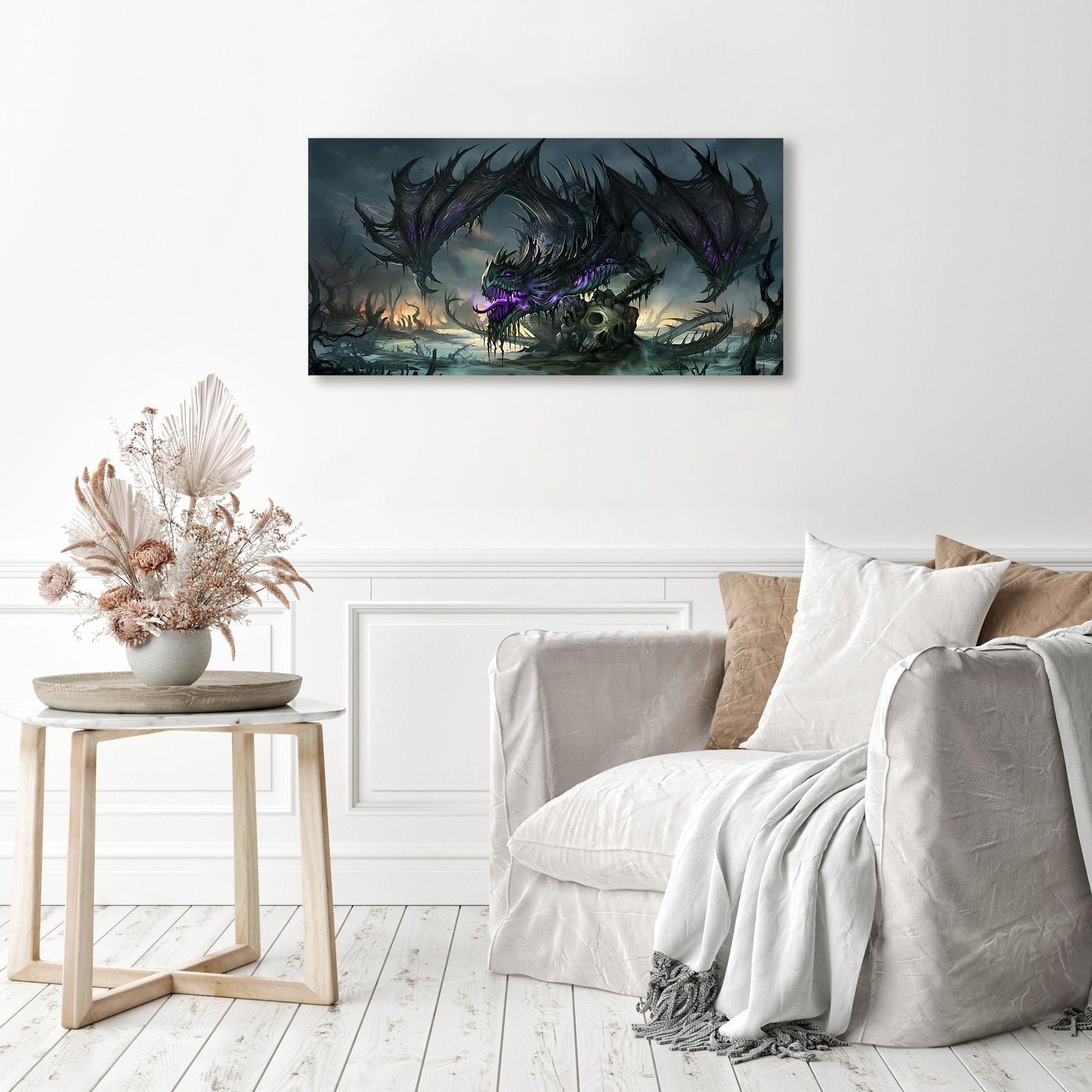 Evil Dragon | Diamond Painting Displayed as Home Decor