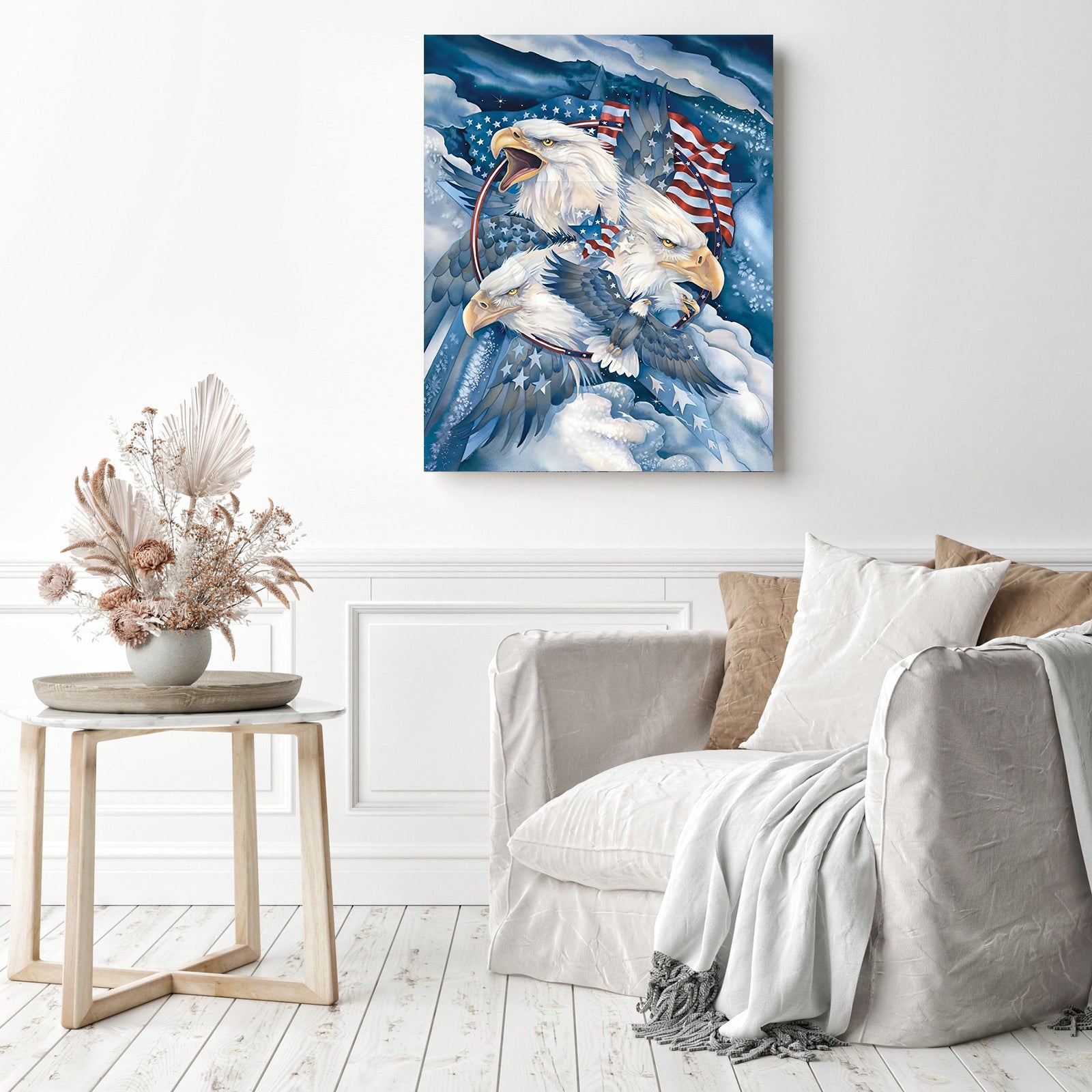 American Eagles | Diamond Painting Displayed as Home Decor