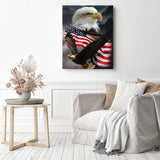 Eagle and Flag | Diamond Painting Displayed as Home Decor