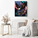 Eagle and American Pride | Diamond Painting Displayed as Home Decor