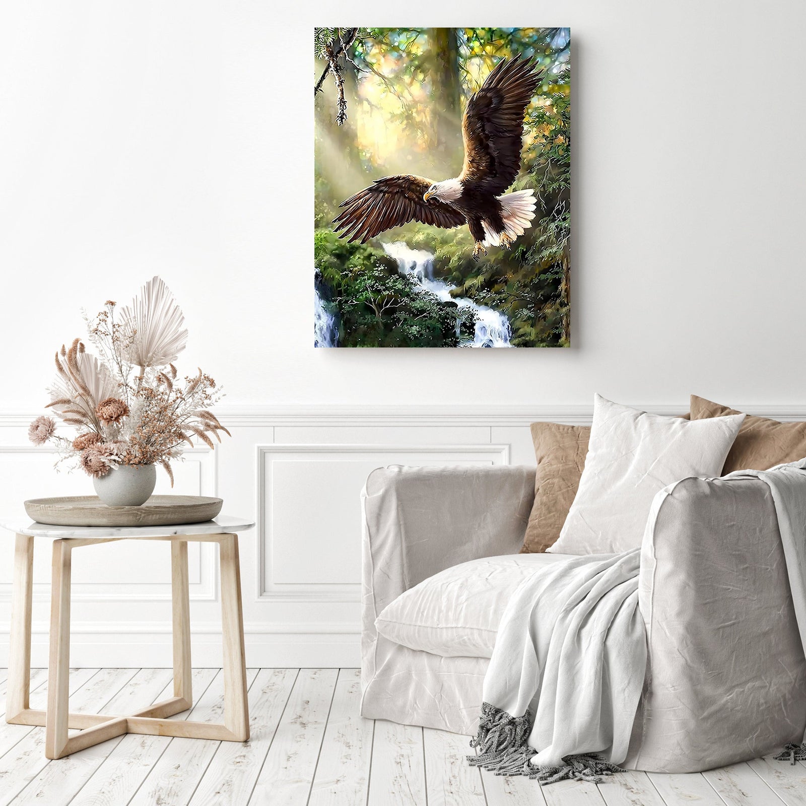 Eagle Flying | Diamond Painting Displayed as Home Decor