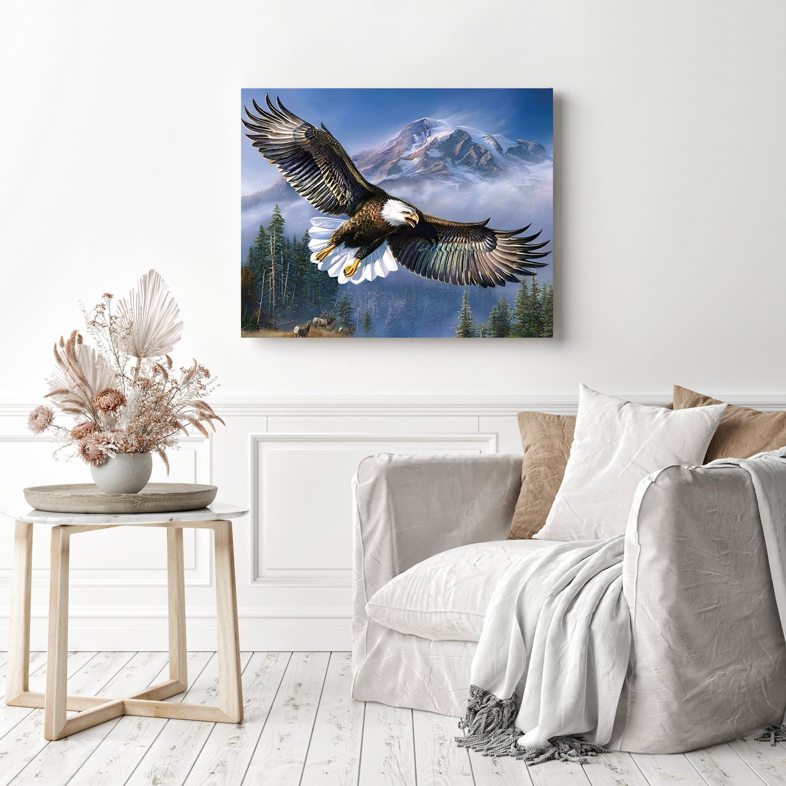 Soaring Eagle | Diamond Painting Displayed as Home Decor