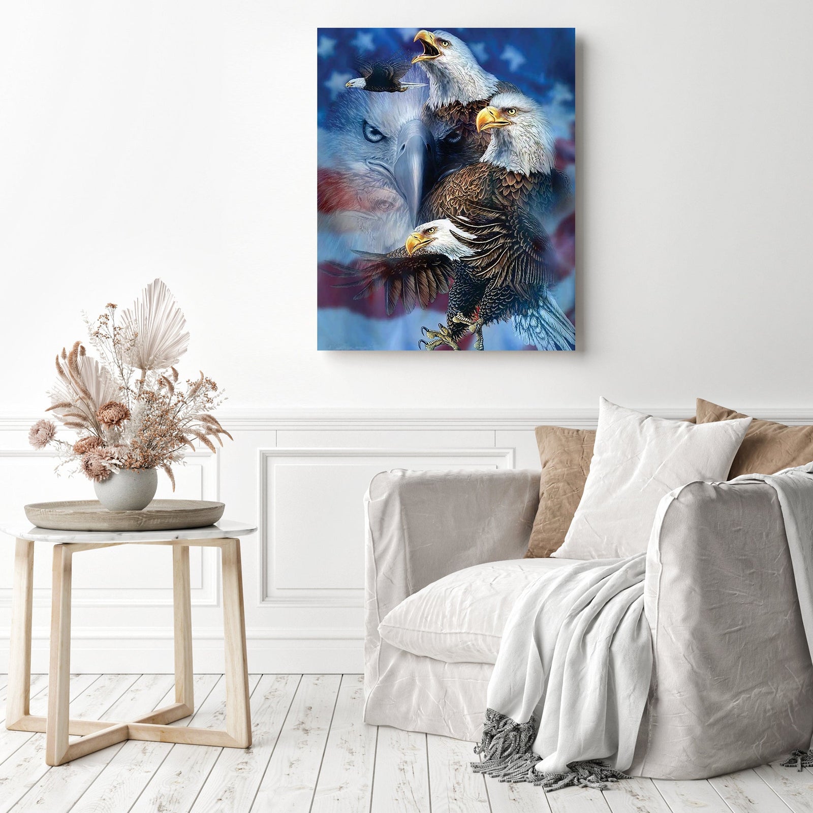 Eagles | Diamond Painting Displayed as Home Decor