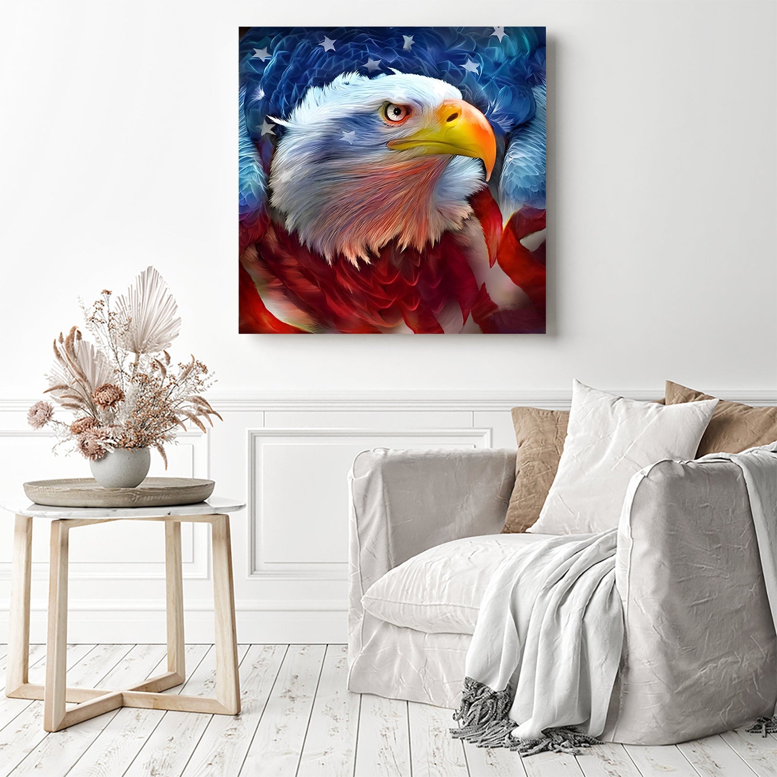 American Eagle Pride | Diamond Painting Displayed as Home Decor