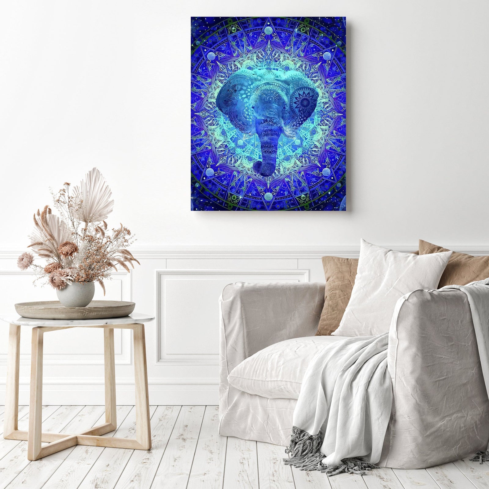 Mandalas Elephant | Diamond Painting Displayed as Home Decor