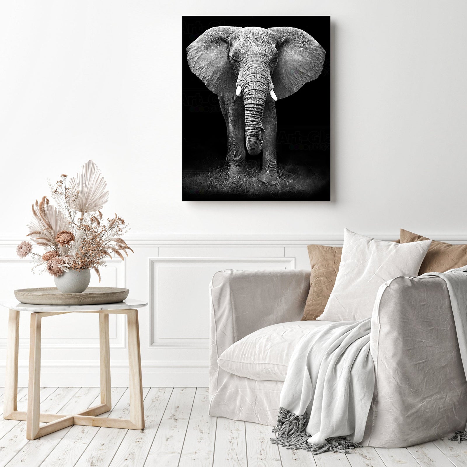 African Elephant | Diamond Painting Displayed as Home Decor