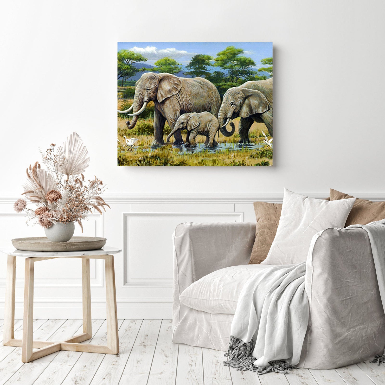 African Safari | Diamond Painting Displayed as Home Decor