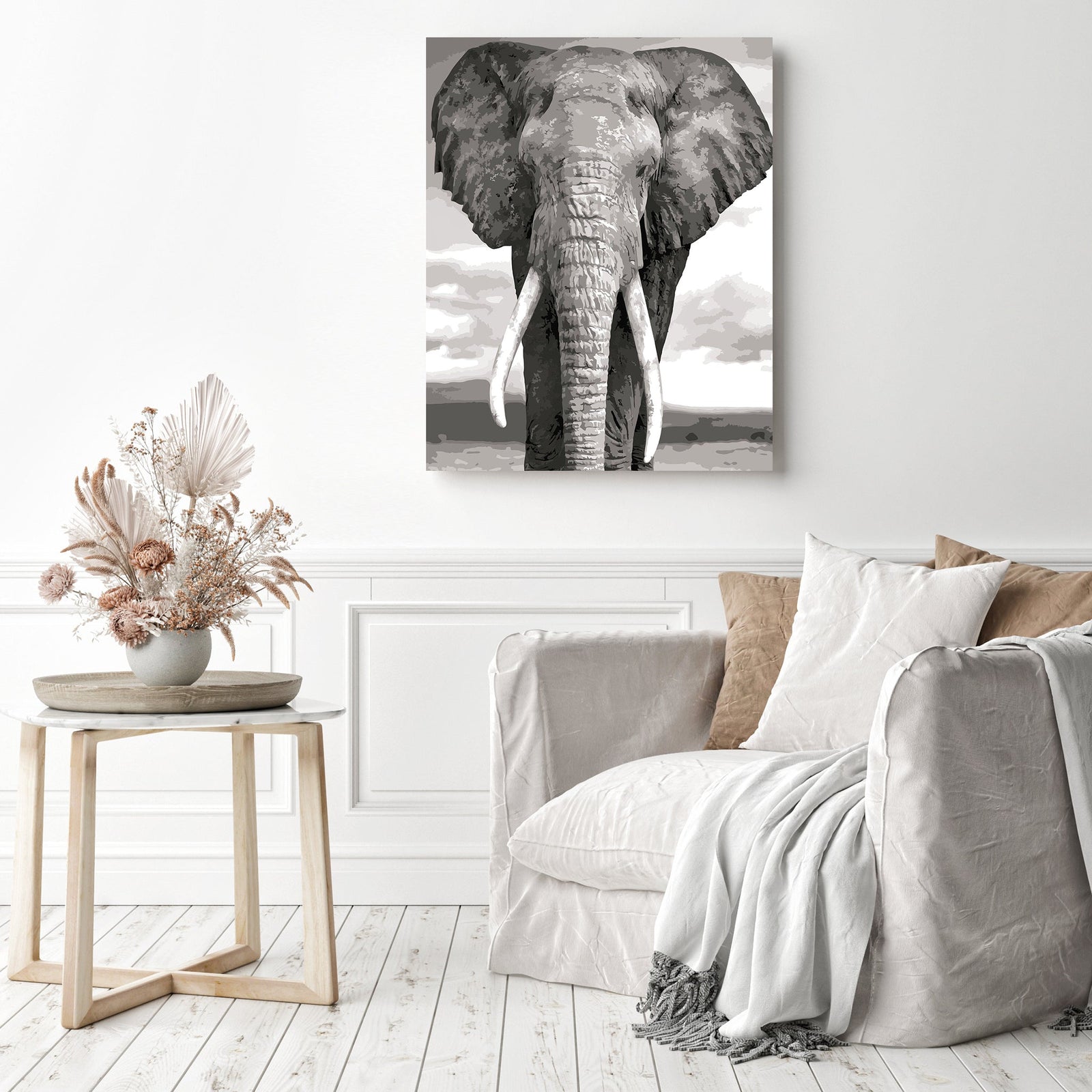 Elephant | Diamond Painting Displayed as Home Decor