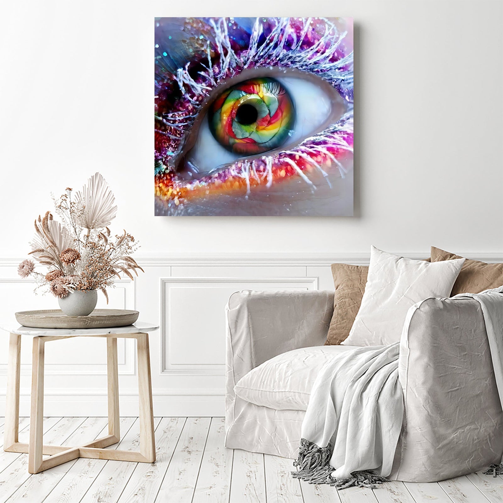 Rainbow of the Eye | Diamond Painting Displayed as Home Decor