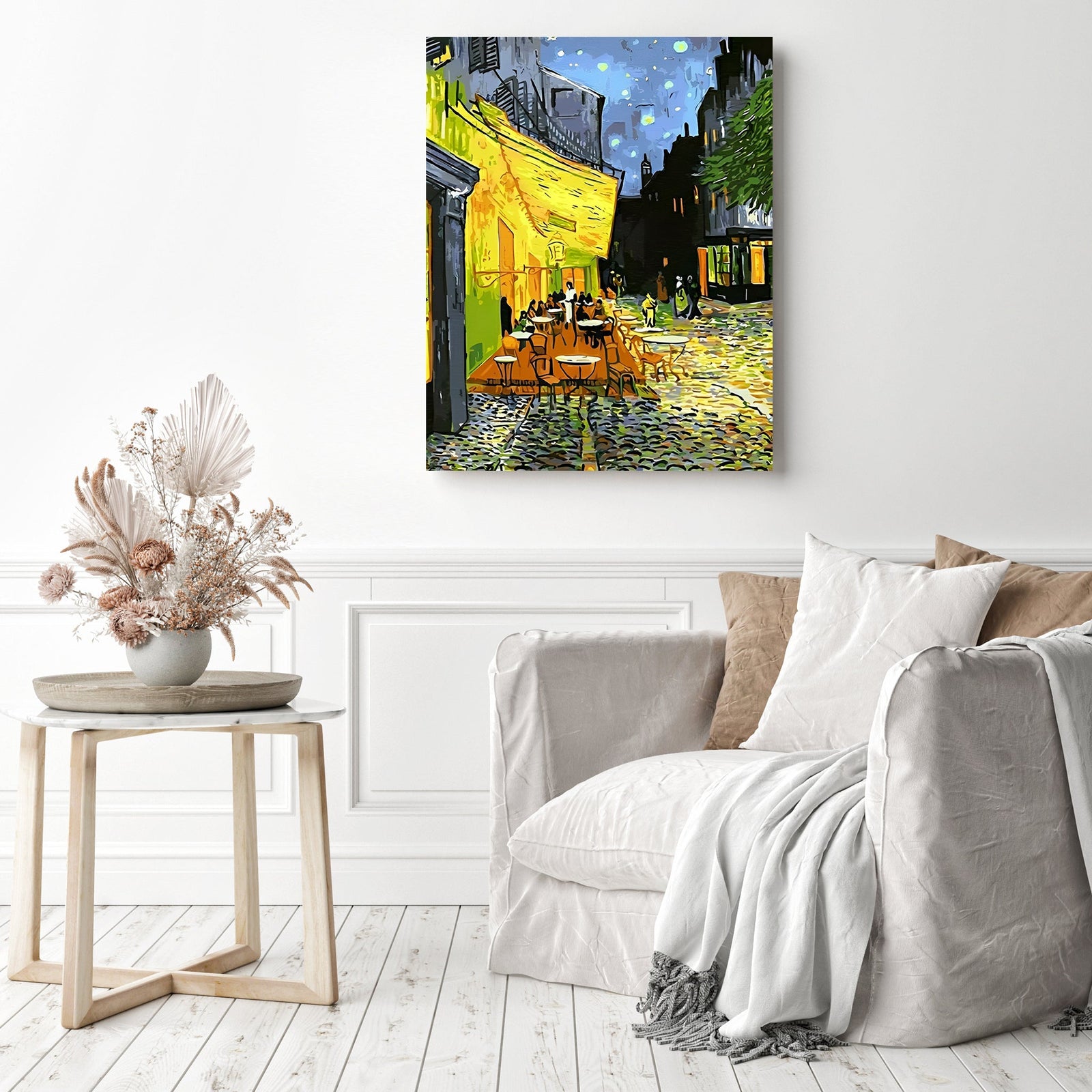 Café Terrace at Night Vincent Van Gogh | Diamond Painting Displayed as Home Decor