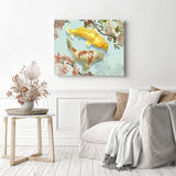 Two Japanese Koi | Diamond Painting Displayed as Home Decor