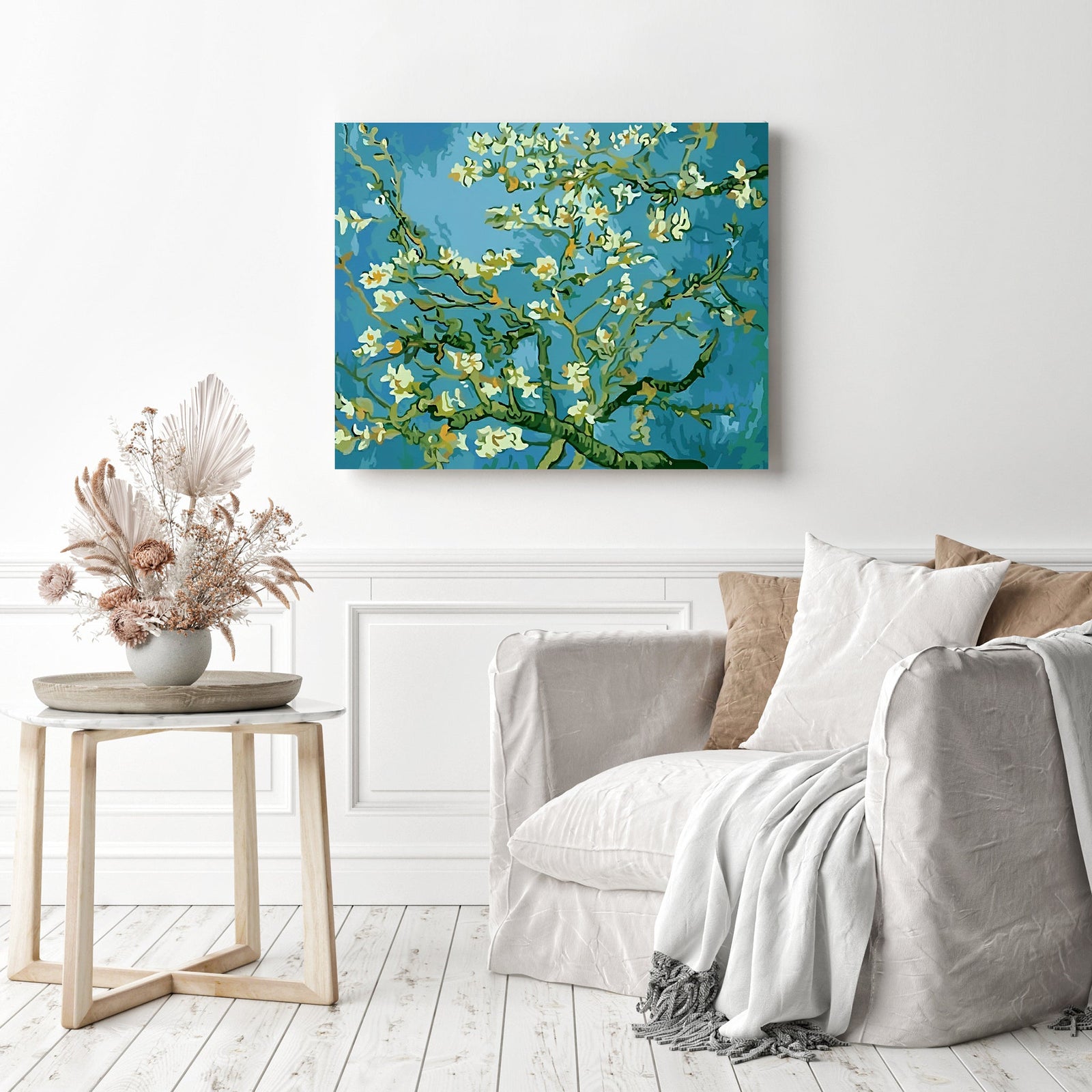 Almond Blossoms | Diamond Painting Displayed as Home Decor