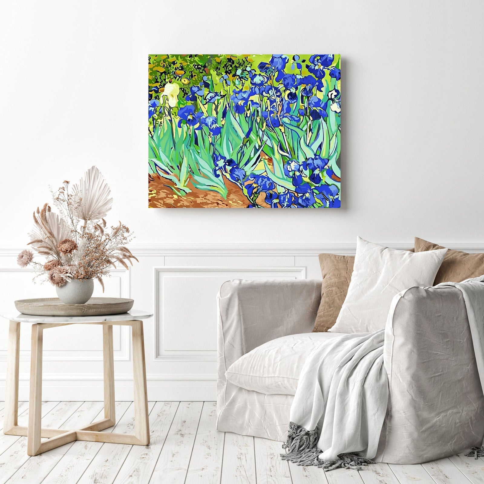 Irises - Vincent van Gogh | Diamond Painting Displayed as Home Decor