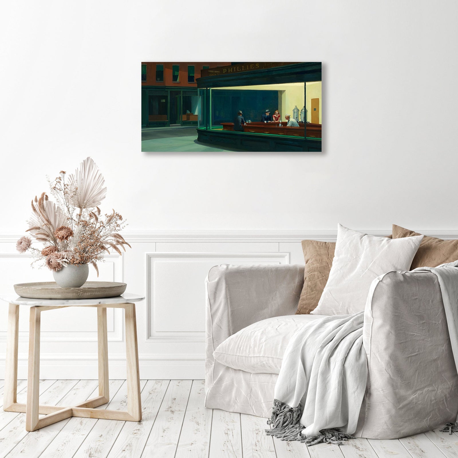 Nighthawks | Diamond Painting Displayed as Home Decor