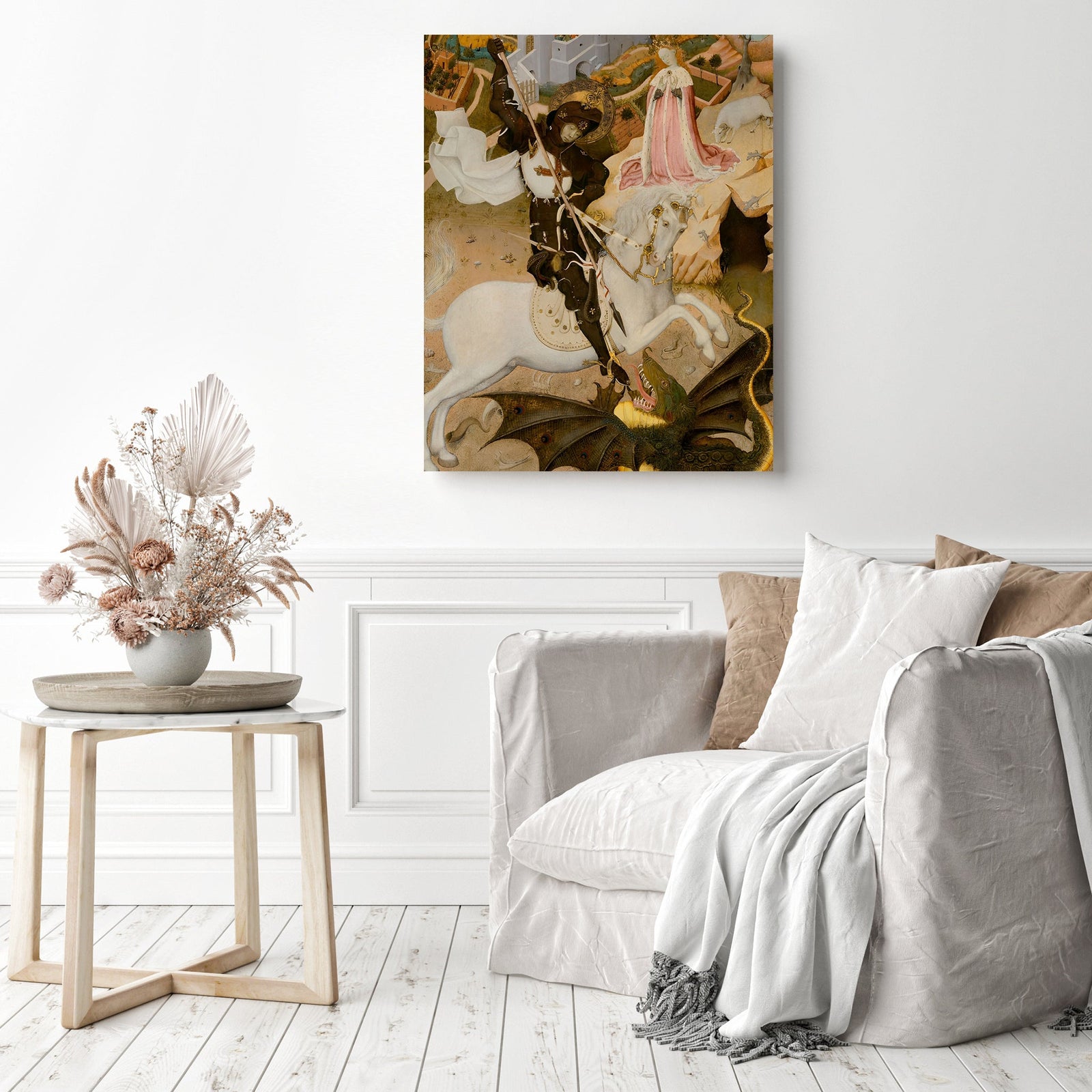 Saint George and the Dragon | Diamond Painting Displayed as Home Decor