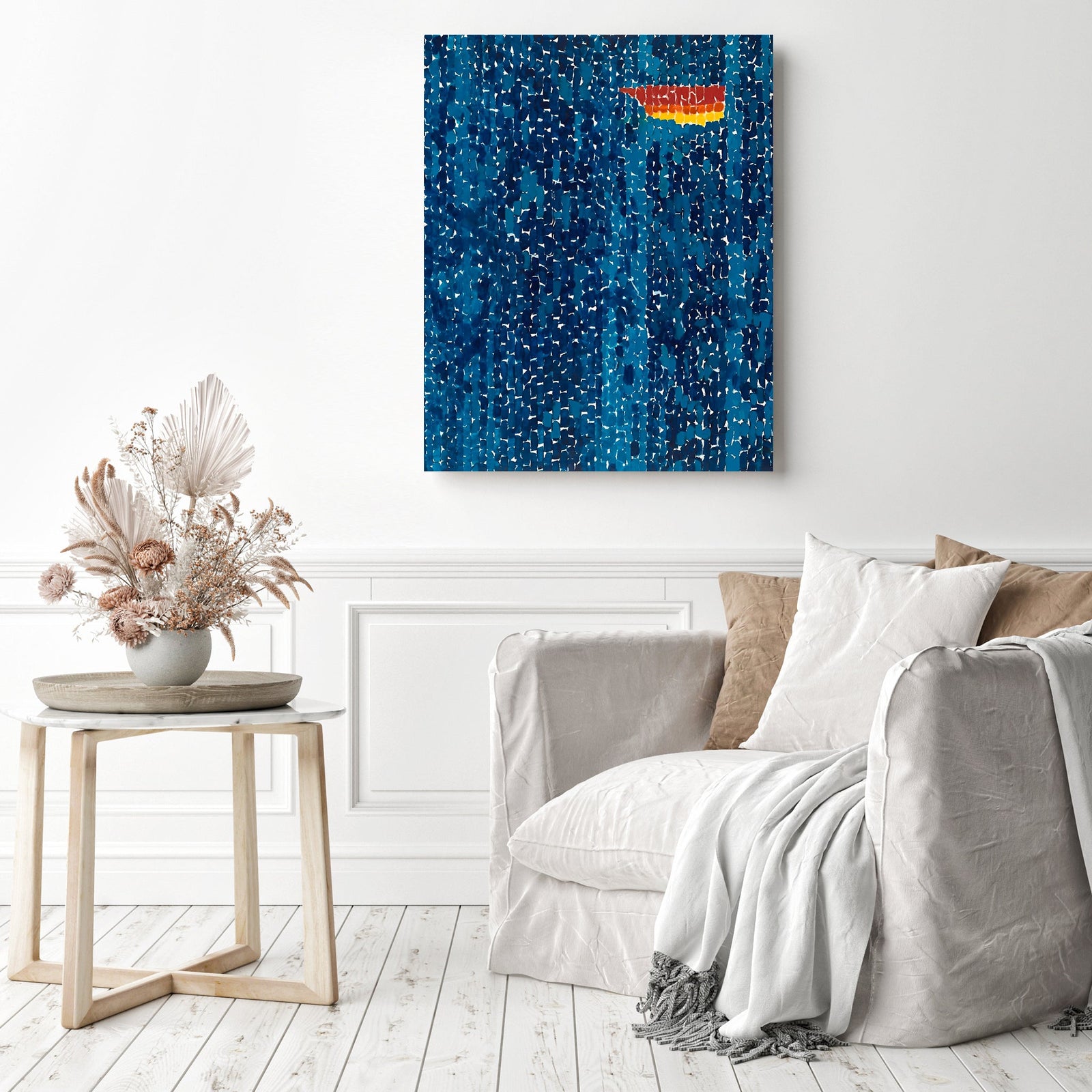 Starry Night and the Astronauts | Diamond Painting Displayed as Home Decor