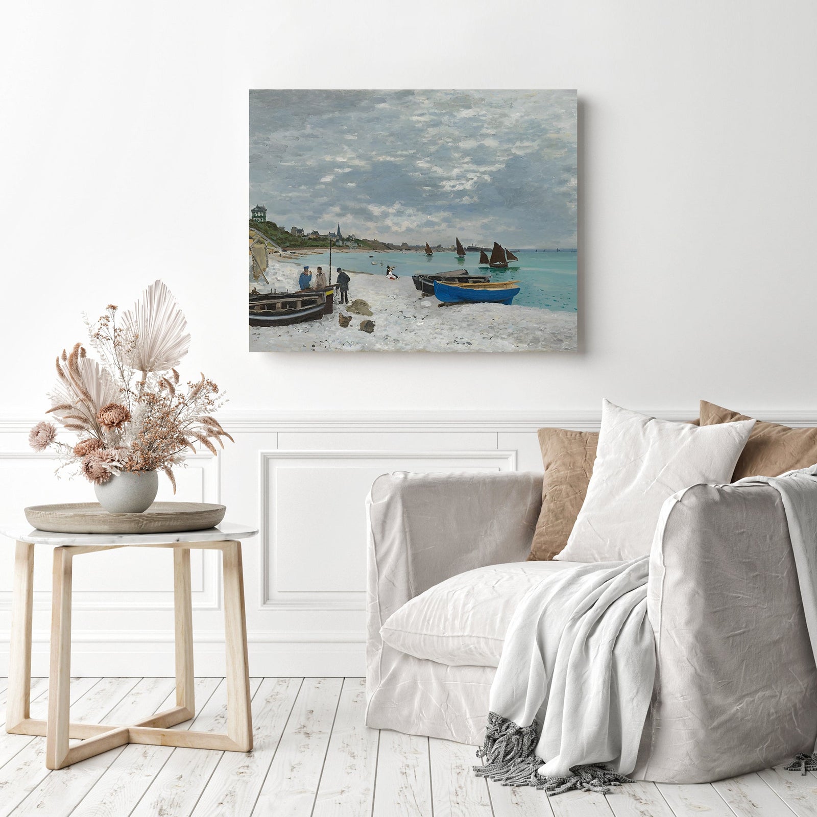 The Beach at Sainte Adresse | Diamond Painting Displayed as Home Decor